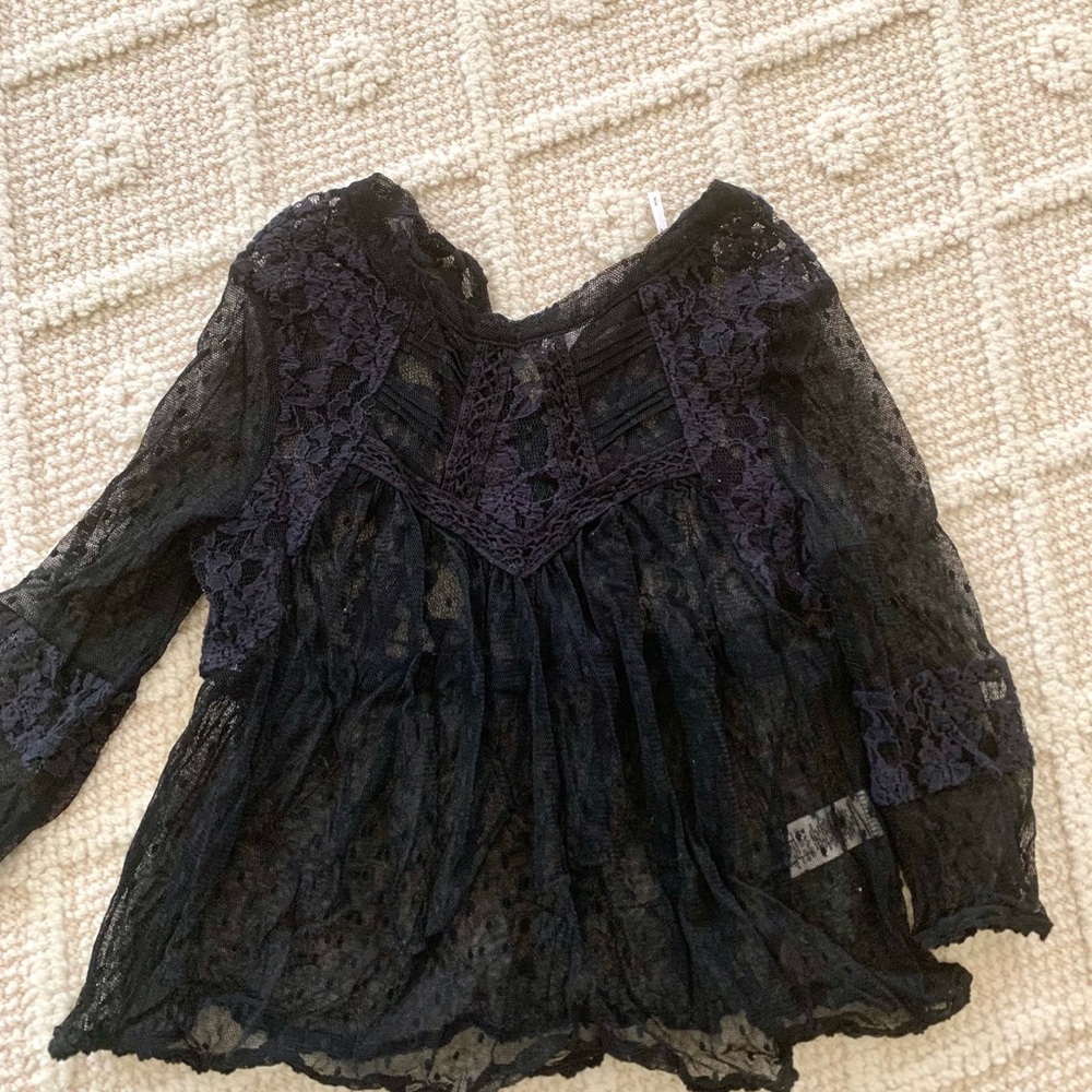 Free People long sleeve lace top